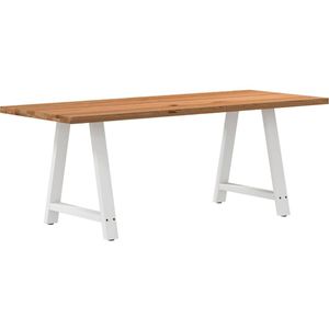 vidaXL Eettafel rechthoekig 200x80x74 cm massief eikenhout lichtbruin