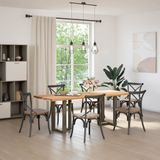 Esstisch Hellbraun 220x80x74 cm Massivholz Eiche Rechteckig vidaXL