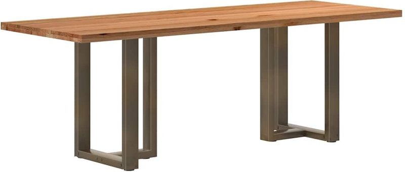 Esstisch Hellbraun 220x80x74 cm Massivholz Eiche Rechteckig vidaXL