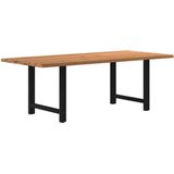 vidaXL Esstisch Hellbraun 220x100x74 cm Massivholz Eiche Rechteckig