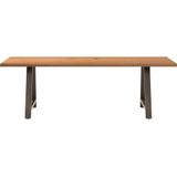 vidaXL Eettafel rechthoekig 240x80x74 cm massief eikenhout lichtbruin