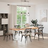 vidaXL Eettafel rechthoekig 240x80x74 cm massief eikenhout lichtbruin