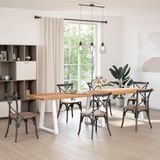 vidaXL - Eettafel - rechthoekig - 320x80x74 - cm - massief - eikenhout - lichtbruin