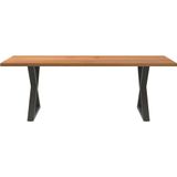 vidaXL Eettafel lichtbruin massief eikenhout rechthoekig
