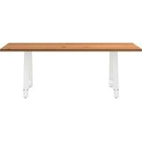 vidaXL Eettafel rechthoekig 220x90x74 cm massief eikenhout lichtbruin