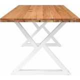vidaXL Eettafel lichtbruin 240 x 90 x 74 cm massief eiken rechthoekig, keukentafel, restauranttafel, restaurant, eetkamertafel, bistrotafel