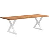 vidaXL Eettafel lichtbruin 240 x 90 x 74 cm massief eiken rechthoekig, keukentafel, restauranttafel, restaurant, eetkamertafel, bistrotafel