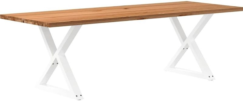 vidaXL Eettafel lichtbruin 240 x 90 x 74 cm massief eiken rechthoekig, keukentafel, restauranttafel, restaurant, eetkamertafel, bistrotafel