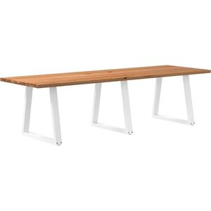 vidaXL Eettafel rechthoekig 280x90x74 cm massief eikenhout lichtbruin