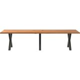 vidaXL - Eettafel - rechthoekig - 320x90x74 - cm - massief - eikenhout - lichtbruin