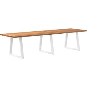 vidaXL Eettafel rechthoekig 320x90x74 cm massief eikenhout lichtbruin, eetkamertafel, restauranttafel, bureau, keukentafel, eetkamermeubilair
