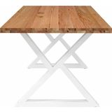 vidaXL Eettafel rechthoekig 180x100x74 cm massief eikenhout lichtbruin