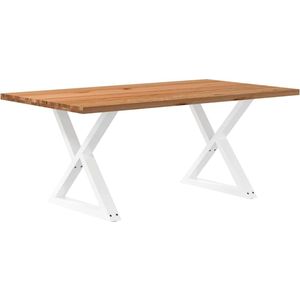 vidaXL Eettafel rechthoekig 180x100x74 cm massief eikenhout lichtbruin