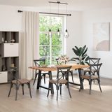 vidaXL - Eettafel - rechthoekig - 180x100x74 - cm - massief - eikenhout - lichtbruin