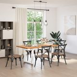 Esstisch mit Baumkanten 180x100x74 cm Massivholz Eiche vidaXL