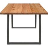 vidaXL Esstisch Hellbraun 200x100x74 cm Massivholz Eiche Rechteckig