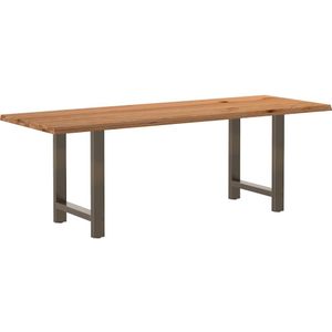 vidaXL Esstisch mit Baumkanten 220x80x74 cm Massivholz Eiche