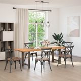 Vidaxl - Esstisch mit Baumkanten 240x80x74cm Massivholz Eiche Rechteckig