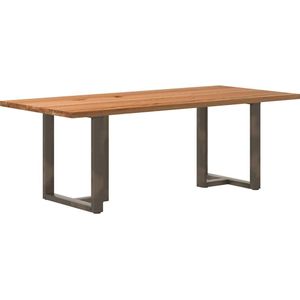 Vidaxl - Esstisch Hellbraun 220x100x74 cm Massivholz Eiche Rechteckig