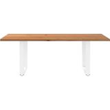 Vidaxl - Esstisch mit Baumkanten 220x100x74 cm Massivholz Eiche