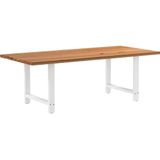 Vidaxl - Esstisch Hellbraun 220x100x74 cm Massivholz Eiche Rechteckig