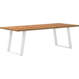 vidaXL Eettafel rechthoekig 240x100x74 cm massief eikenhout lichtbruin
