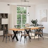 Vidaxl - Esstisch Hellbraun 280x100x74 cm Massivholz Eiche Rechteckig