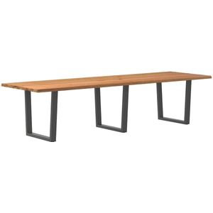 vidaXL Eettafel met natuurlijke rand 320x100x74 cm massief eikenhout