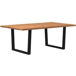 vidaXL Eettafel met natuurlijke rand massief eikenhout