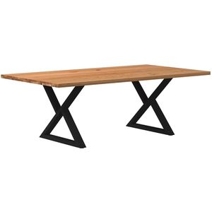vidaXL Eettafel lichtbruin 220x120x74 cm massief eiken rechthoekig, keukentafel, restauranttafel, restaurant, eetkamertafel, bistrotafel