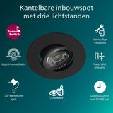 Philips Cilantro inbouwspot - SceneSwitch lichttechnologie - 5W - Warmwit licht: 2700K - Zwart