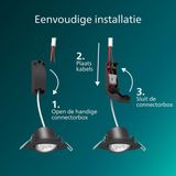 Philips Cilantro inbouwspot - SceneSwitch lichttechnologie - 5W - Warmwit licht: 2700K - Zwart