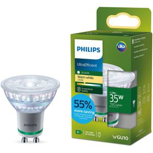 Philips - UltraEfficient - LED Spot - Warmwit Licht 2700K - GU10 Fitting - 35W Vervanging