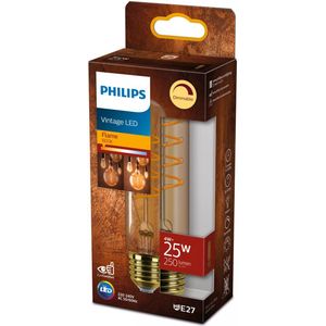 Philips - Ampoule Vintage - Amber - Spiral T30 - Dimmable - 270 Lumen - E27 - Pack van 1