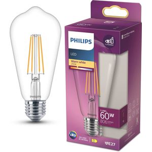 Philips LED lamp E27 | Edison ST64 | Filament | Helder | 2700K | 5.9W (60W)