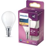 Philips - LED E14 Kogellamp - Mat Glas - 40W - Warmwit Licht