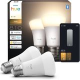 Philips - Hue Smart Lamp - E27 - Peer A60 - Mat - Wit - Zigbee - 2 Stuks