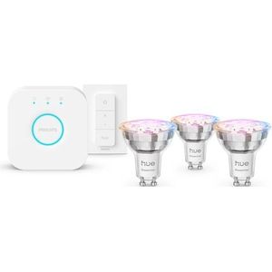 Philips - Hue Essential GU10 Starterkit - Slimme Lamp - Met Hue Bridge en Dimmer Switch