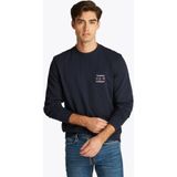 Tommy Hilfiger - Sweatshirt - Blauw - Polyester - Ronde Hals - Geborduurd Logo