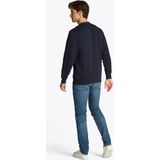 Tommy Hilfiger - Sweatshirt - Blauw - Polyester - Ronde Hals - Geborduurd Logo