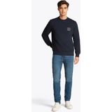 Tommy Hilfiger - Sweatshirt - Blauw - Polyester - Ronde Hals - Geborduurd Logo