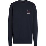 Tommy Hilfiger - Sweatshirt - Blauw - Polyester - Ronde Hals - Geborduurd Logo