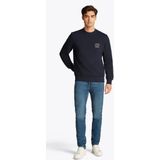 Tommy Hilfiger - Sweatshirt - Blauw - Polyester - Ronde Hals - Geborduurd Logo