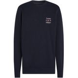 Tommy Hilfiger - Sweatshirt - Blauw - Polyester - Ronde Hals - Geborduurd Logo