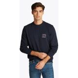 Tommy Hilfiger - Sweatshirt - Blauw - Polyester - Ronde Hals - Geborduurd Logo