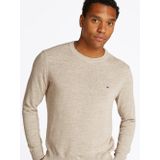 Tommy Hilfiger - Crew Neck Trui - Beige Gemêleerd - Polyester Katoen Linnen