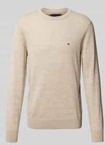 Tommy Hilfiger - Crew Neck Trui - Beige Gemêleerd - Polyester Katoen Linnen