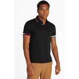 Tommy Hilfiger - Flag Cuff Slim Fit - Poloshirt - Zwart