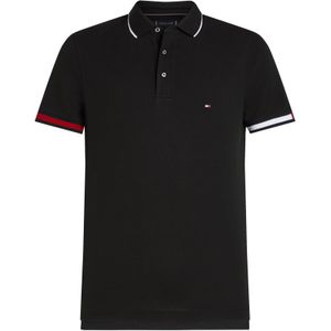 Tommy Hilfiger - Flag Cuff Slim Fit - Poloshirt - Zwart