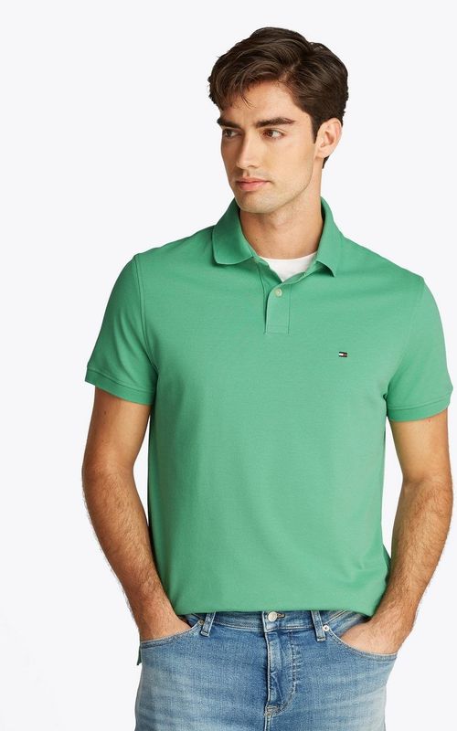 TOMMY HILFIGER - Poloshirt - Groen - Bio Katoen